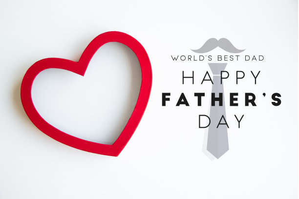白底红心祝你父亲节快乐图片下载