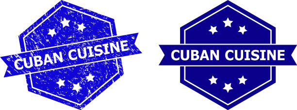 六角形古巴美食水印与垃圾图片下载
