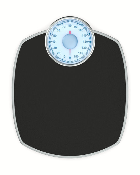 重量秤地板上的白色背景。孤立的3 d演示图片下载