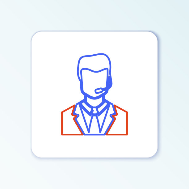 线路员戴着耳机图标，白色隔离图片下载