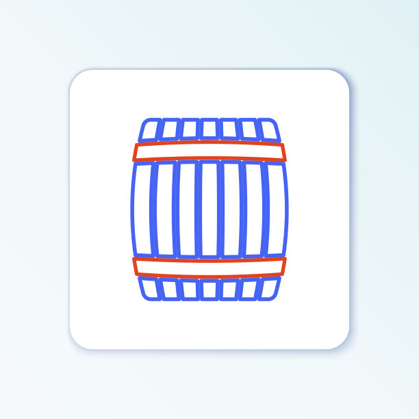 线木桶图标孤立在白色图片下载