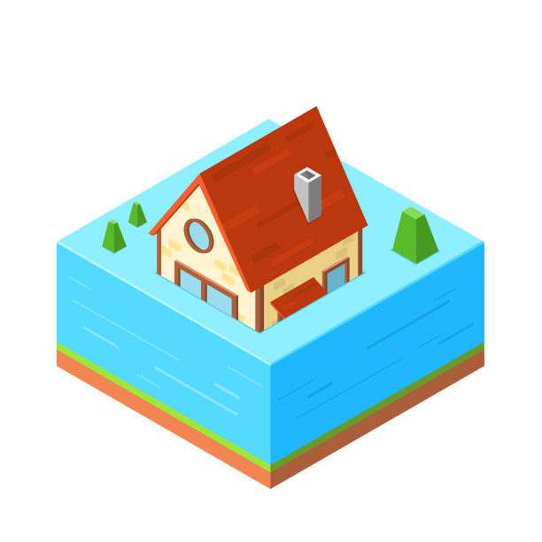 图标房子在等距风格图片下载