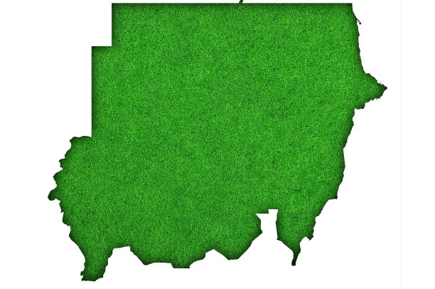 绿色毛毡上的苏丹地图，图片下载