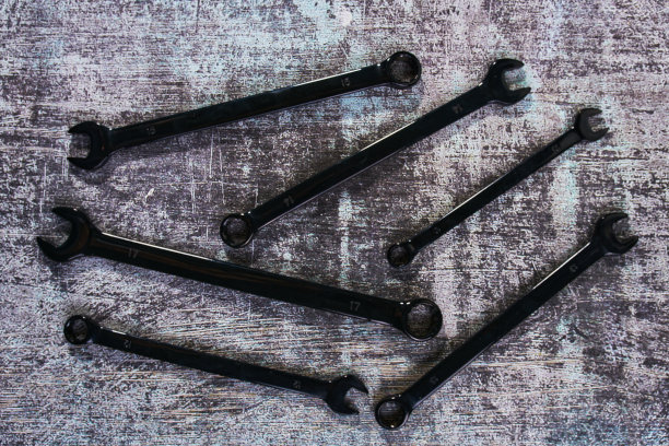 工作工具箱，一套钥匙，插座和内六角图片下载