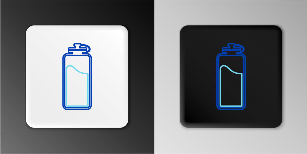 线运动瓶与水图标孤立在灰色图片下载