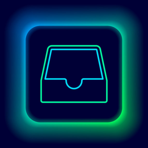 发光霓虹线社交媒体收件箱图标孤立图片下载