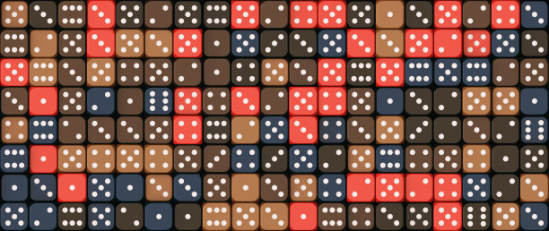 瓦片背景图案的堆叠多色的骰子块立方体图片下载