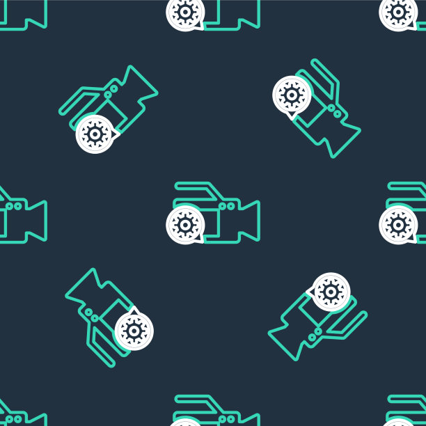 线摄像头和齿轮图标隔离无缝图片下载