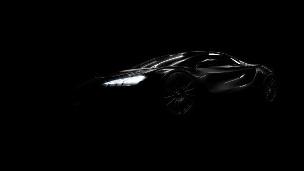 跑车剪影上的黑色背景图片下载
