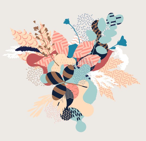 粉彩装饰叶。图片下载