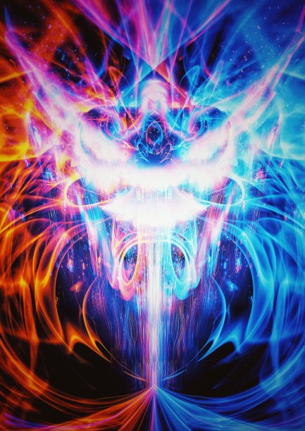 抽象的凤凰与旋转的火焰图片下载