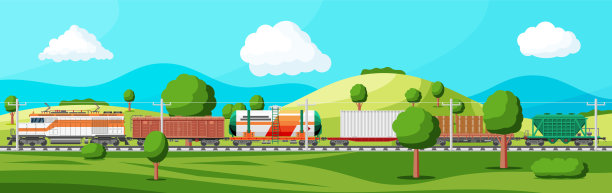 货运铁路运输，自然景观图片下载