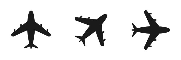 设置飞机图标。平的风格。矢量插图。图片下载