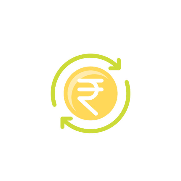 白色印着印度卢比的回款图标图片下载