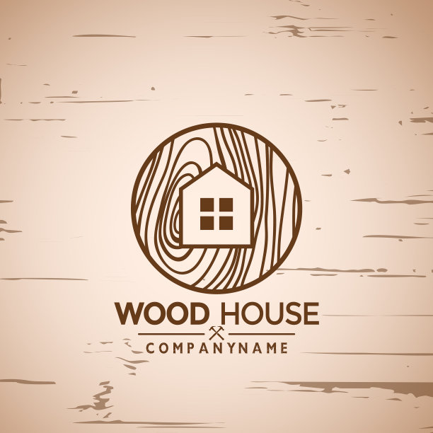 木屋标识木标志设计木工图片下载