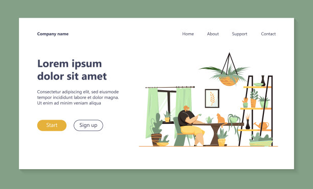 一个女人坐在桌子旁，养着室内植物和猫图片下载