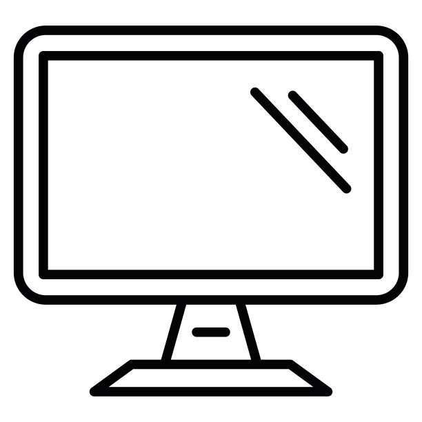 计算机显示器线形图标图片下载