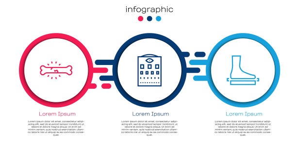 定线骨痛，视力检查表，平足。业务信息模板。向量图片下载