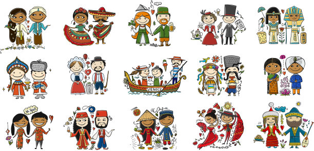 情侣在爱民族服装的人图片下载