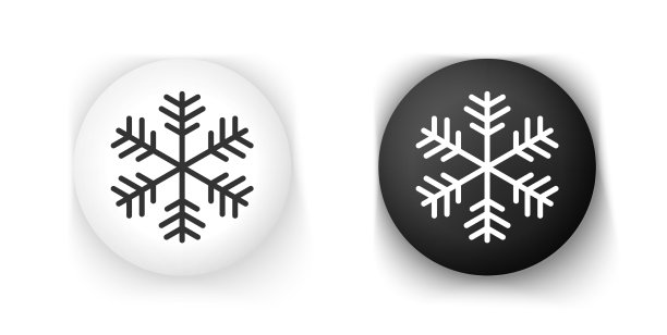 白色背景上的黑白雪花图标图片下载