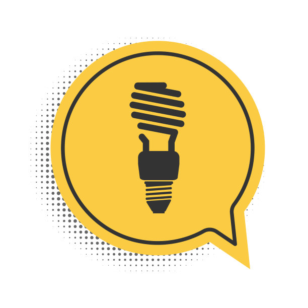 黑色节能灯泡图标隔离开图片下载