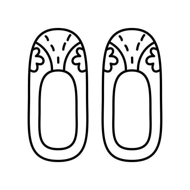 孤立的韩国传统拖鞋图标图片下载