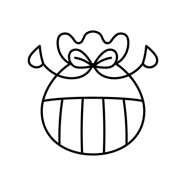 孤立的传统丝绸硬币袋图标图片下载