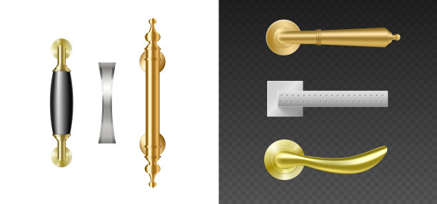 现代的门把手是银色和金色的金属图片下载