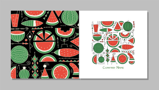 贺卡设计西瓜背景图片下载