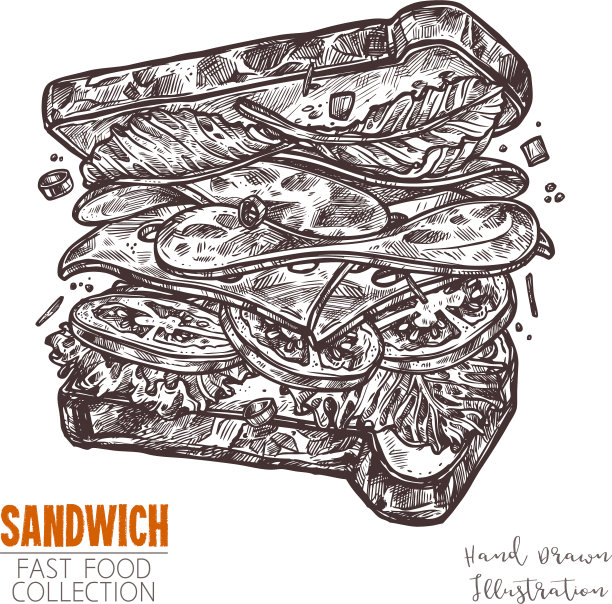 美味的三明治，有很多配料图片下载