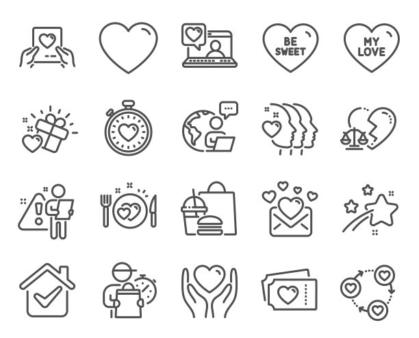 爱的图标集包括作为朋友夫妇的图标图片下载