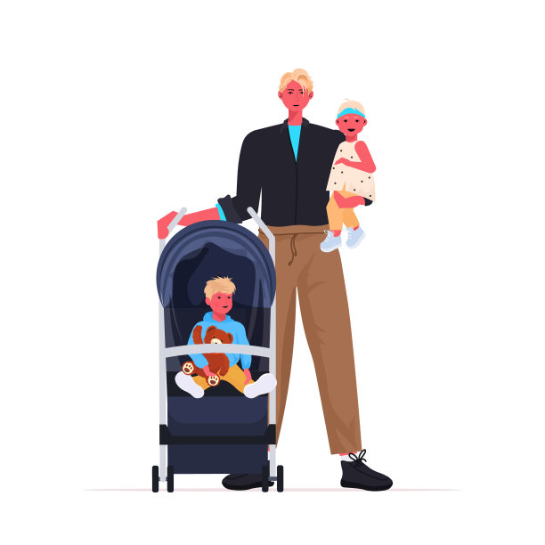 年轻的父亲和女儿在户外散步图片下载