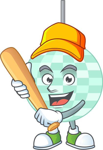 卡通迪斯科球玩棒球与棍子图片下载