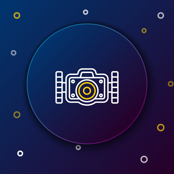 潜水员图标被隔离在蓝色线摄影相机图片下载