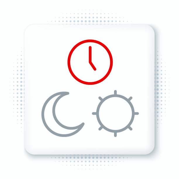 线日夜与时间图标隔离图片下载