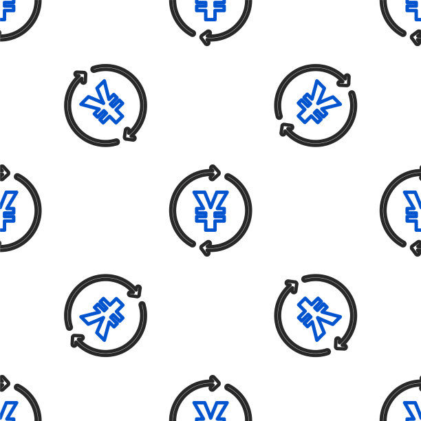 线币币与日元符号图标隔离图片下载