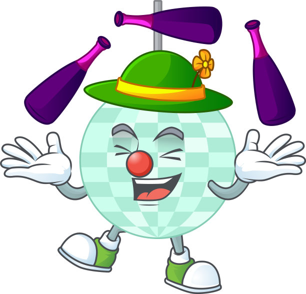 迪斯科球吉祥物在马戏团耍杂耍图片下载