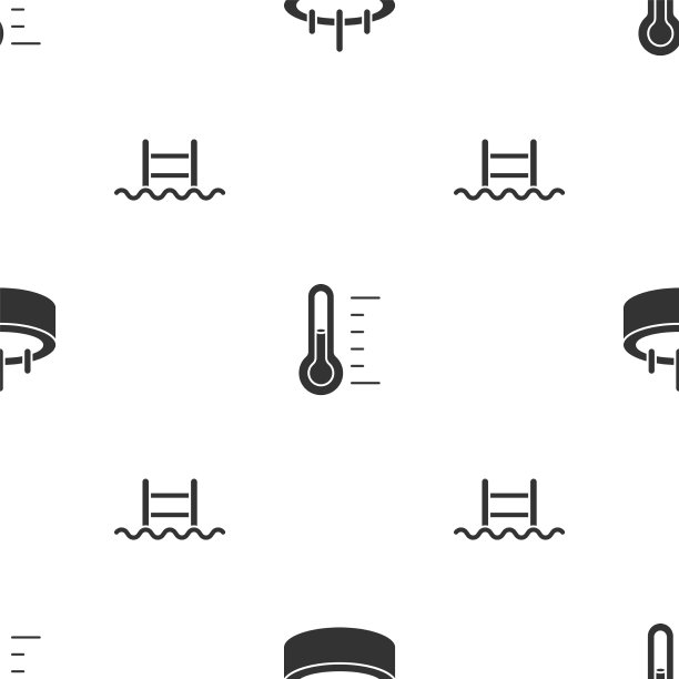 游泳池配有梯子桑拿温度计图片下载