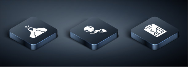 设置等距火山爆发与熔岩全球图片下载