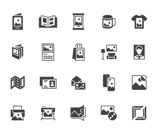 照片打印平面图标设置品牌身份图片下载