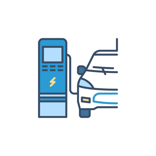 电动汽车充电概念彩色图标图片下载