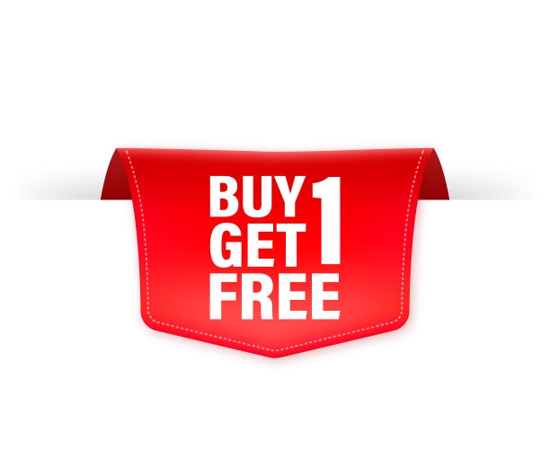 买一得一白底红丝带图片下载