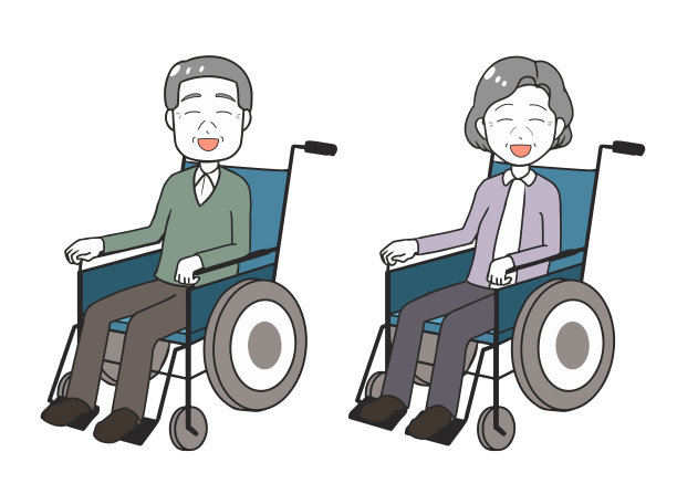 坐轮椅的老人笑图片下载