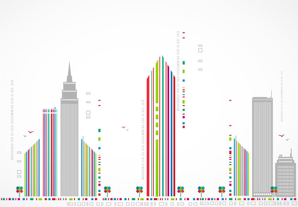 抽象色彩背景城市主题图片下载
