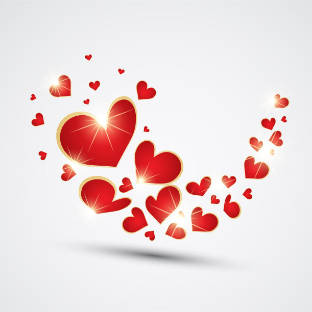 用红心做成的波浪图片下载