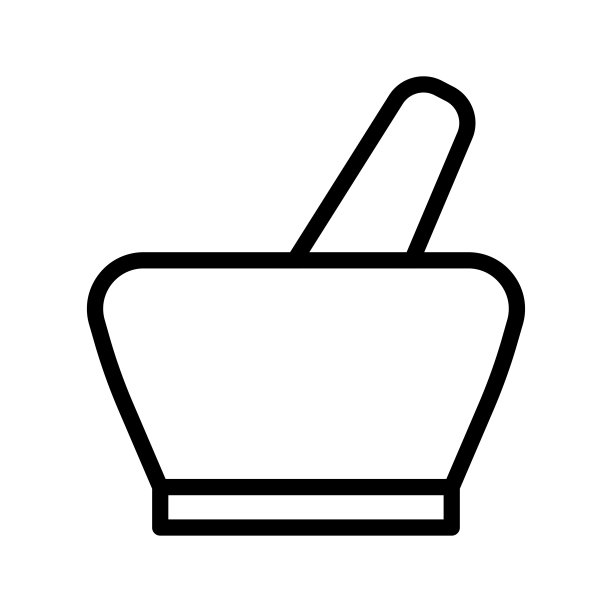 杵臼草图图标孤立在白色背景。杵和砂浆草图图标的信息图表，网站或应用程序。图片下载