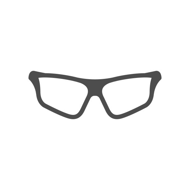 运动眼镜字形图标或眼镜框架剪影图片下载