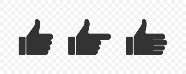 手矢量图标。手势或符号手。竖起大拇指或者喜欢。你的图标。矢量图图片下载