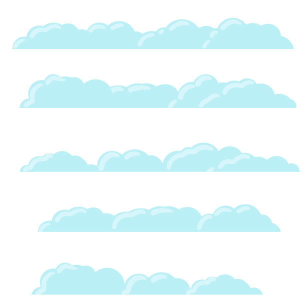 蓝色泡沫云。孤立卡通平面插图。白色的天空图片下载