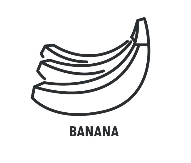 香蕉矢量图标。在白色背景上孤立的物体。图片下载